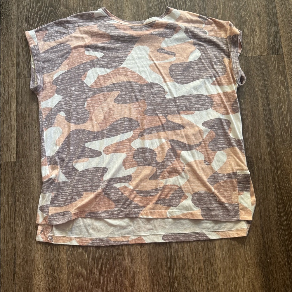 LuLaRoe Short Sleeve Top - Brown and Cream Camouflage